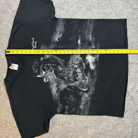 Ormond Beach FL Pirate Skull T Shirt Men’s XL Black Double Sided Graphic Tee - Picture 7 of 7